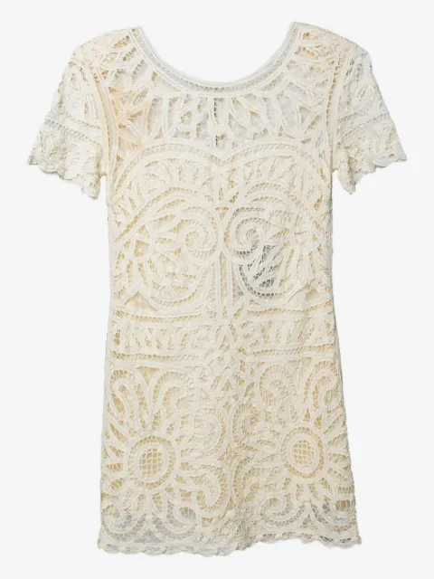 Sea short-sleeve lace dress