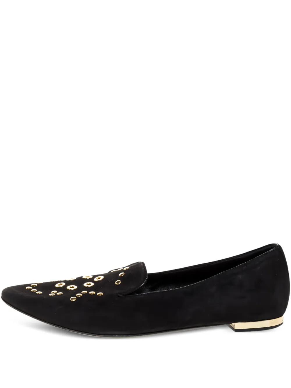 suede eyelet-detail loafers