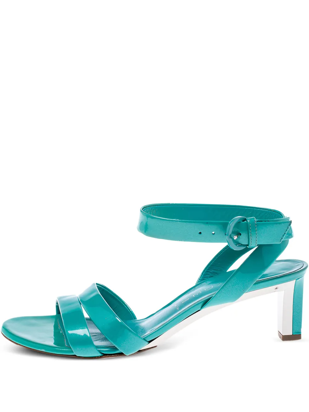 Casadei クロスストラップ レザーサンダル 50mm - グリーン Casadei クロスストラップ レザーサンダル 50mm - グリーン