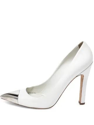 Louis Vuitton ホワイト ハイヒール Louis Vuitton Pre-Owned 120mm Leather Heeled Pumps | White | FARFETCH