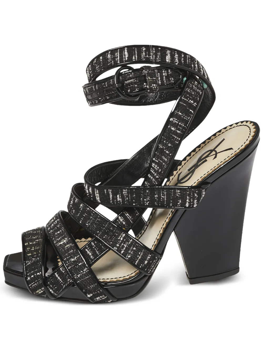Saint Laurent Pre-Owned 115mm leather heeled sandals | Black | Image 1