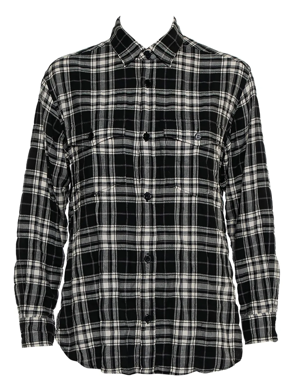 Saint Laurent Pre-Owned plaid shirt | Black | Image 1