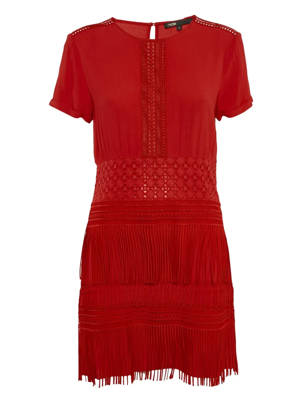 Maje fringe-detail mini dress | Red | Image 1