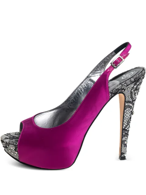 Gina pre-owned satin slingback sandals