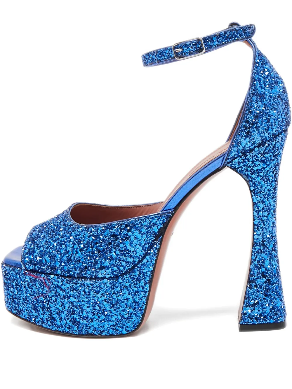 Pre-owned Amina Muaddi 140mm Glitter-embellished Heeled Sandals
