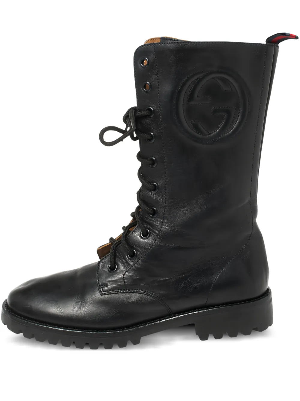 Gucci Pre-Owned GG コンバットブーツ - ブルー Gucci Pre-Owned GG コンバットブーツ - ブルー