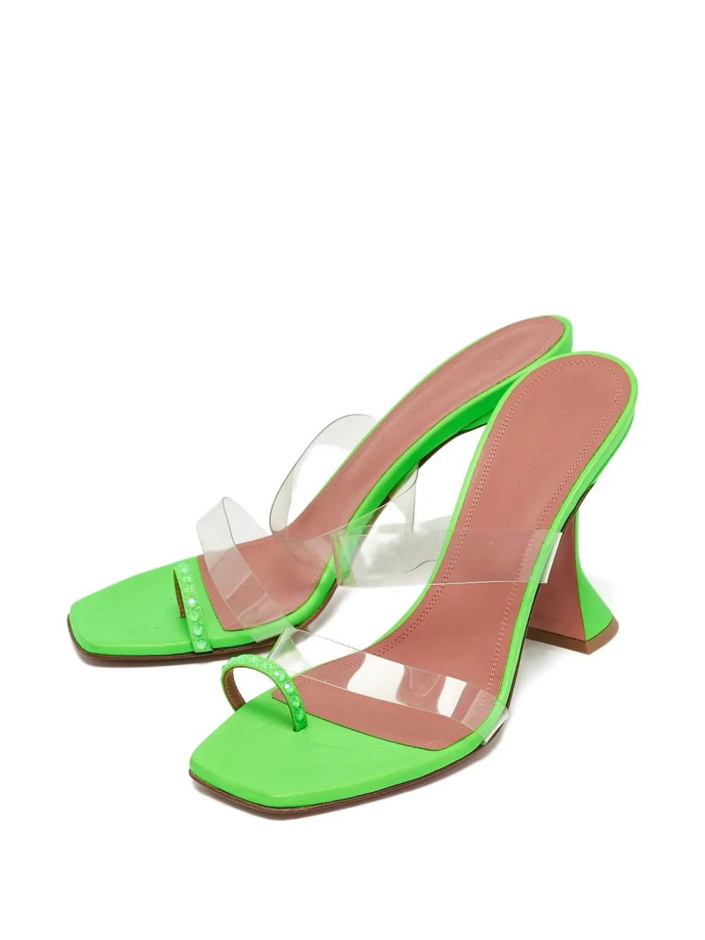 Amina Muaddi Pre-owned 105 mm leren sandalen met sculpturale hak - Groen