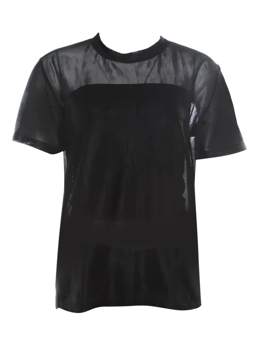 Prada Pre-Owned sheer panel T-shirt - ブラック Prada Pre-Owned sheer panel T-shirt - ブラック