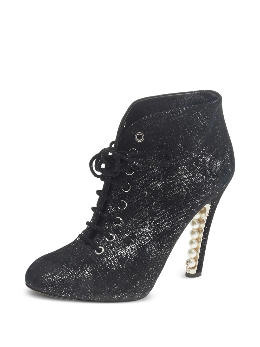 CHANEL Pre-Owned 115mm pearl-detail lace boots | Image 2