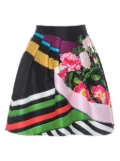 Mary Katrantzou floral striped pleated skirt - Black