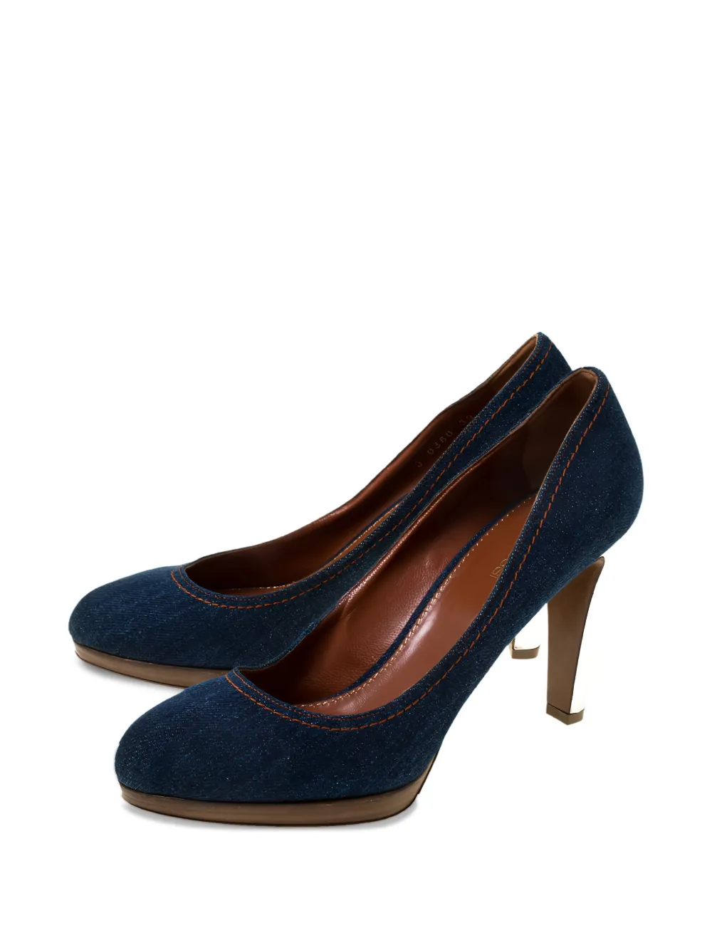 Sergio Rossi Vintage Pre-owned 95 mm denim pumps - Blauw