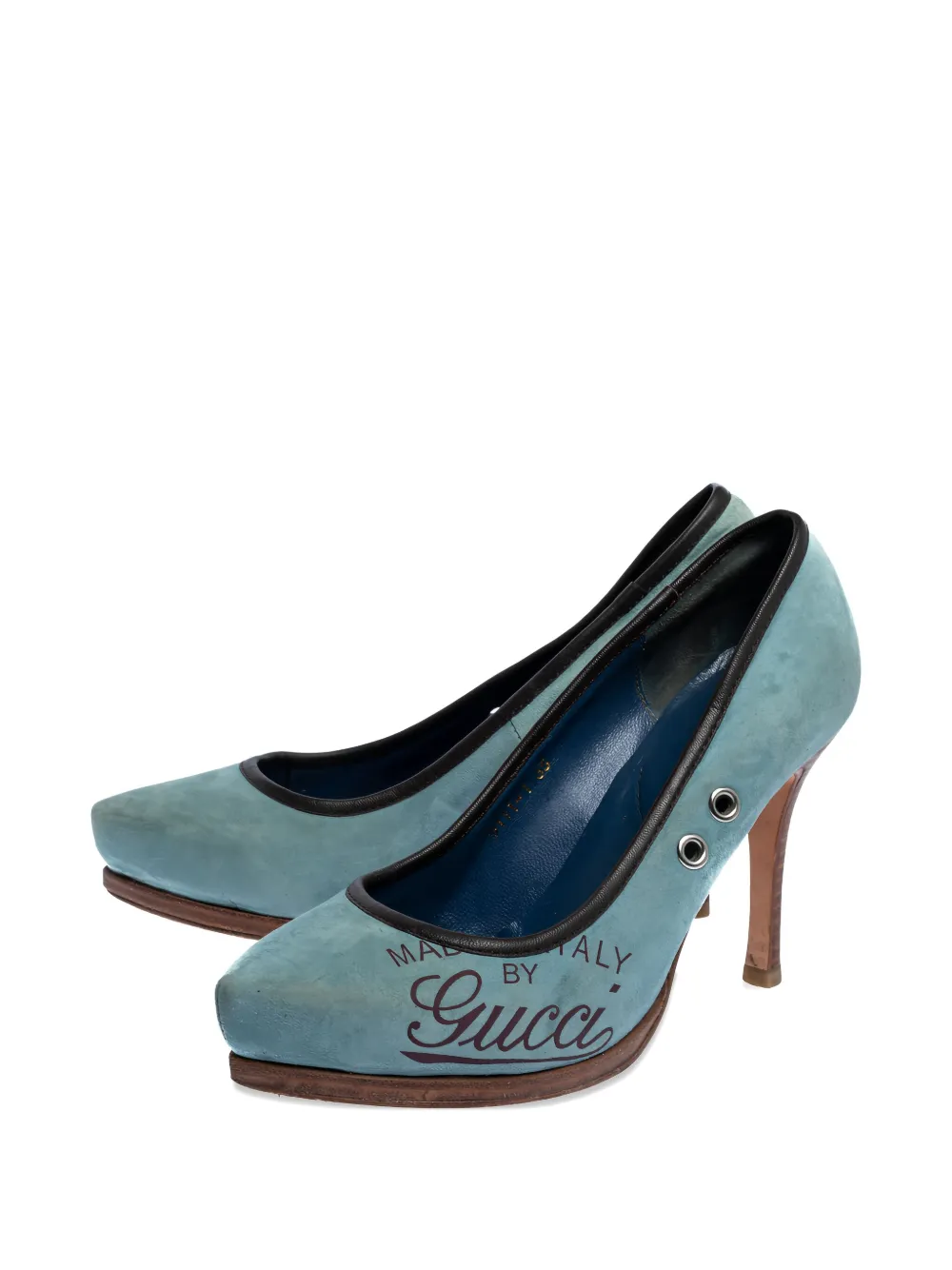 Gucci Pre-Owned Pumps met 90 mm logoprint - Blauw
