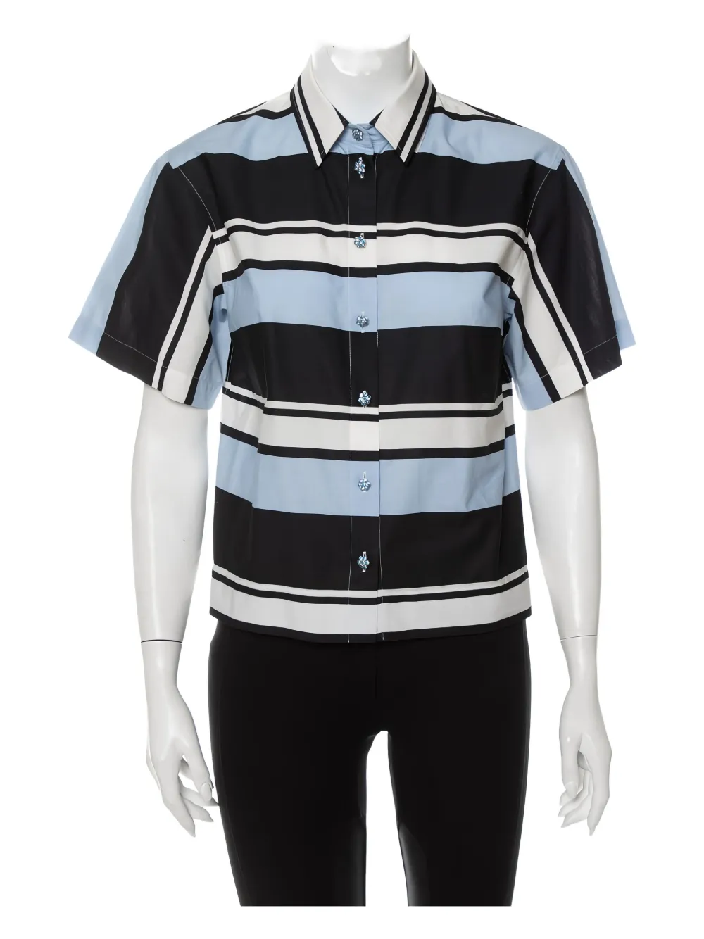 Pre-owned Dolce & Gabbana Striped Short-sleeve Shirt In Blue