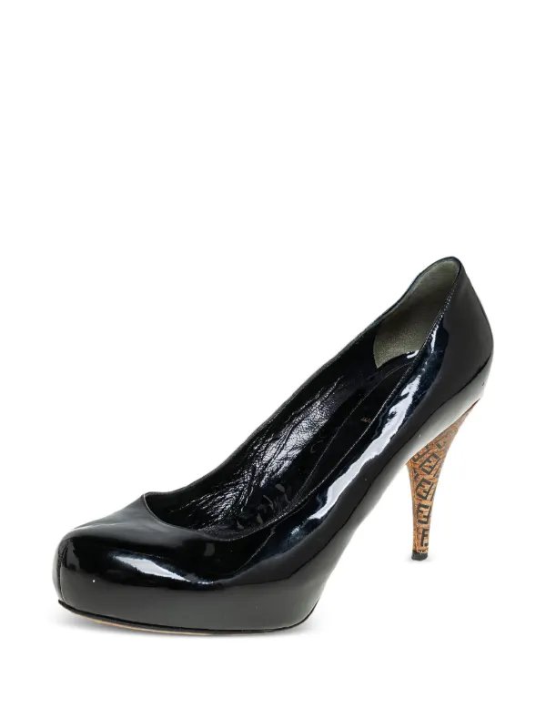 Fendi Pre-Owned 100mm Patent Leather Platform Pumps Black FARFETCH IN