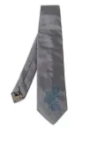 Emporio Armani Pre-Owned embroidered silk tie - Grey