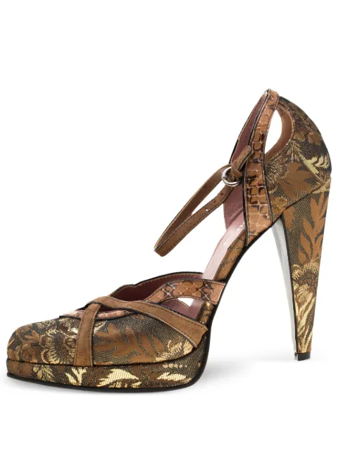 Miu Miu Pre-Owned sandalias con brocado y tacón de 120mm 2024