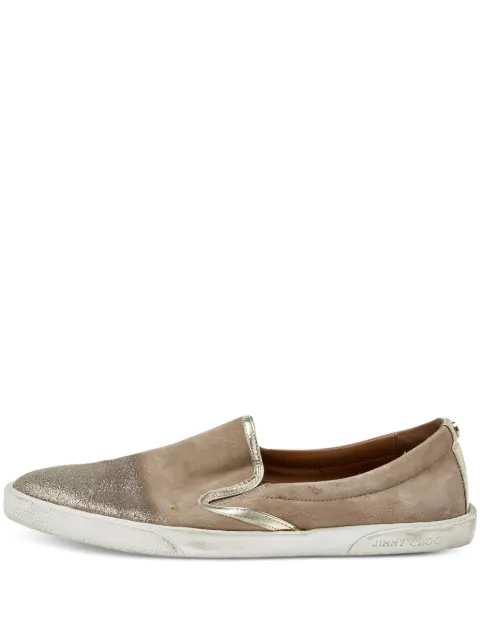 Jimmy Choo Pre-Owned suede glitter slip-on sneakers