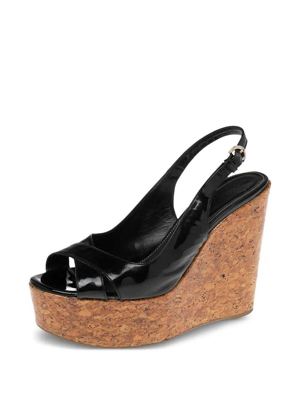 Sergio Rossi Vintage 130mm patent-finish wedge sandals | Image 2