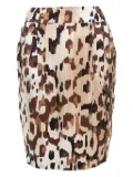 Escada Pre-Owned leopard print pencil skirt - Brown