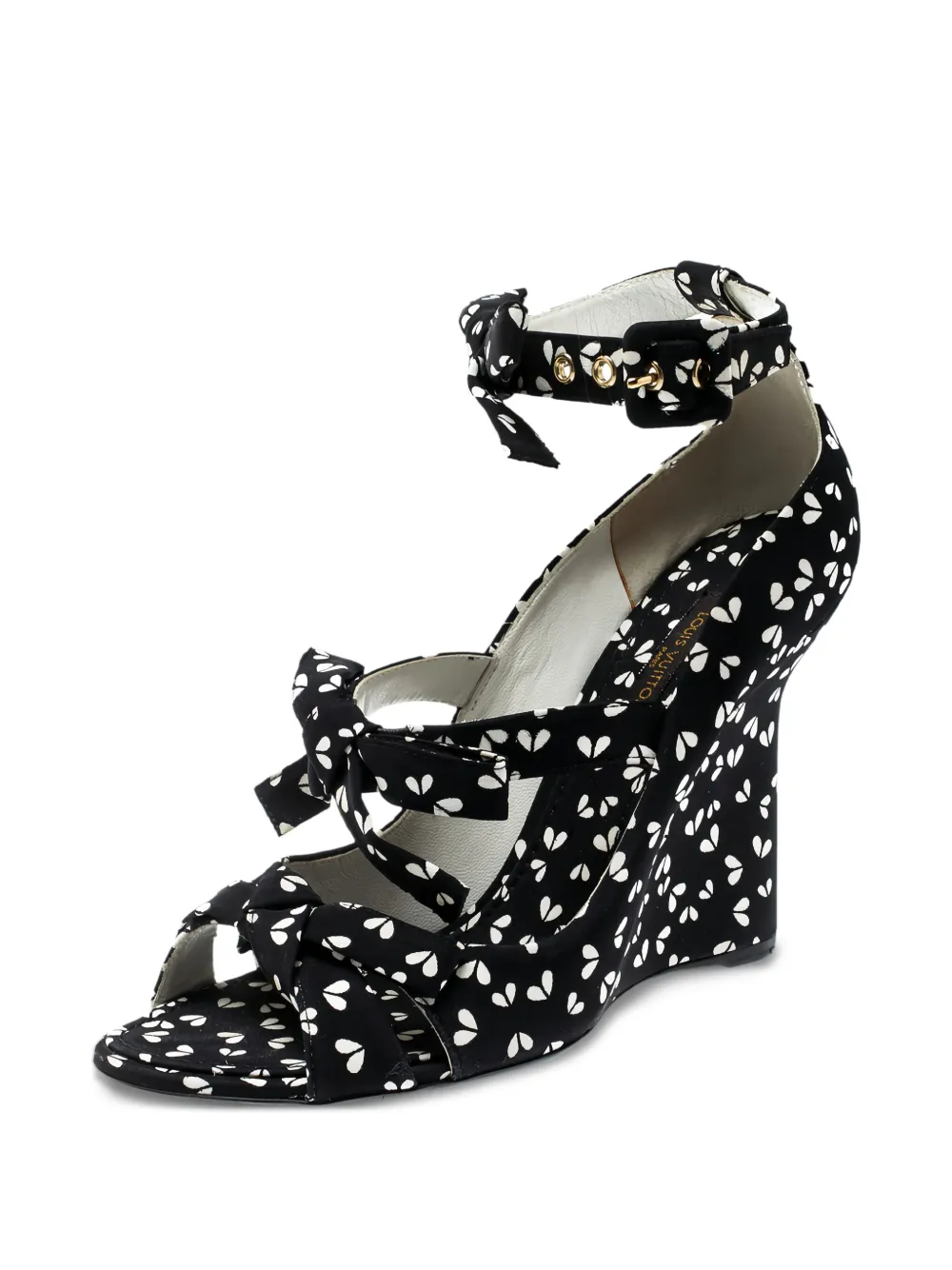 Louis Vuitton Pre-Owned 110 mm sandalen verfraaid met strik en sleehak - Zwart