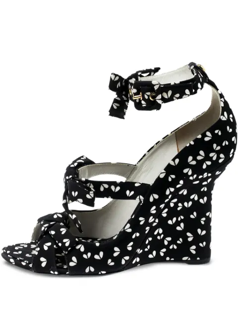 Louis Vuitton Pre-Owned sandalias con detalle de moño y cuña de 110mm