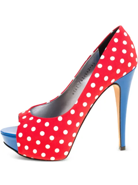 Gina polka-dot open-toe platform heels