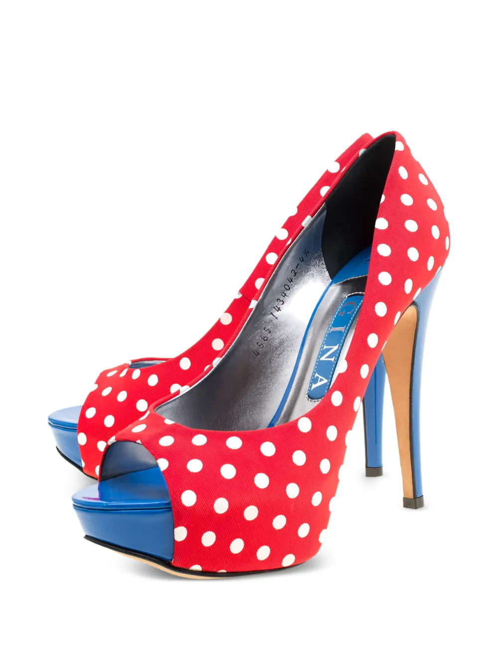 Gina polka-dot open-toe platform heels | Image 2