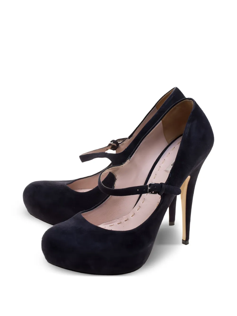 Miu Miu Pre-Owned 135 mm Mary Jane suède pumps - Zwart