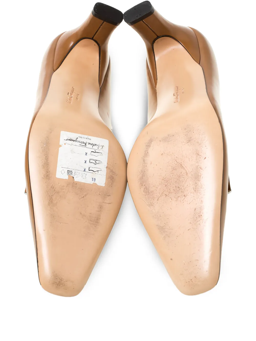 Ferragamo Pre-Owned 2024 80mm leather pumps | Brown | Image 1