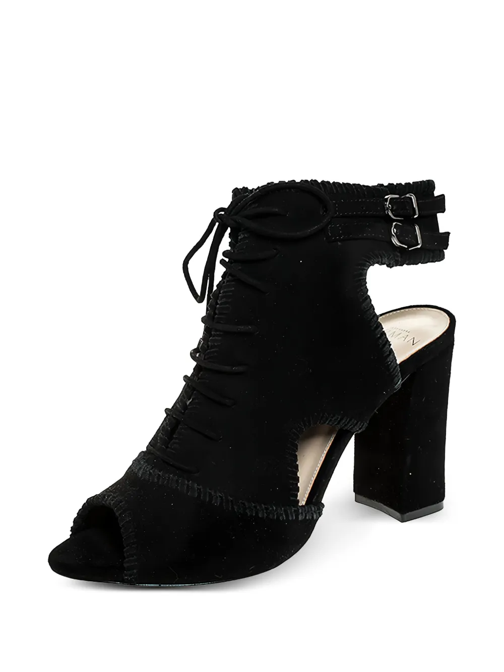 Alexandre Birman Pre-owned 100 mm Abbe sandalen met kanten detail - Zwart