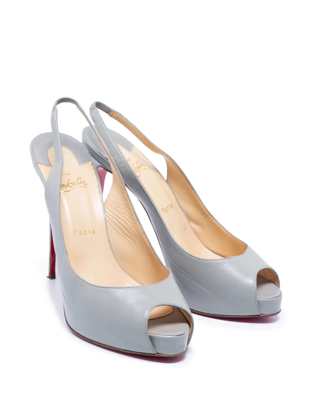 Christian Louboutin Pre-Owned 120 mm slingback sandalen - Grijs