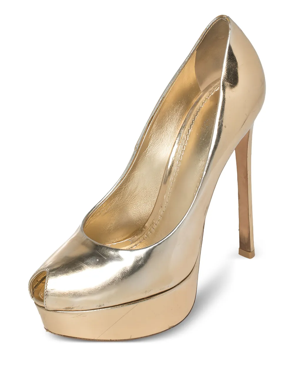 Louis Vuitton Pre-Owned 140 mm pumps met metallic afwerking - Goud
