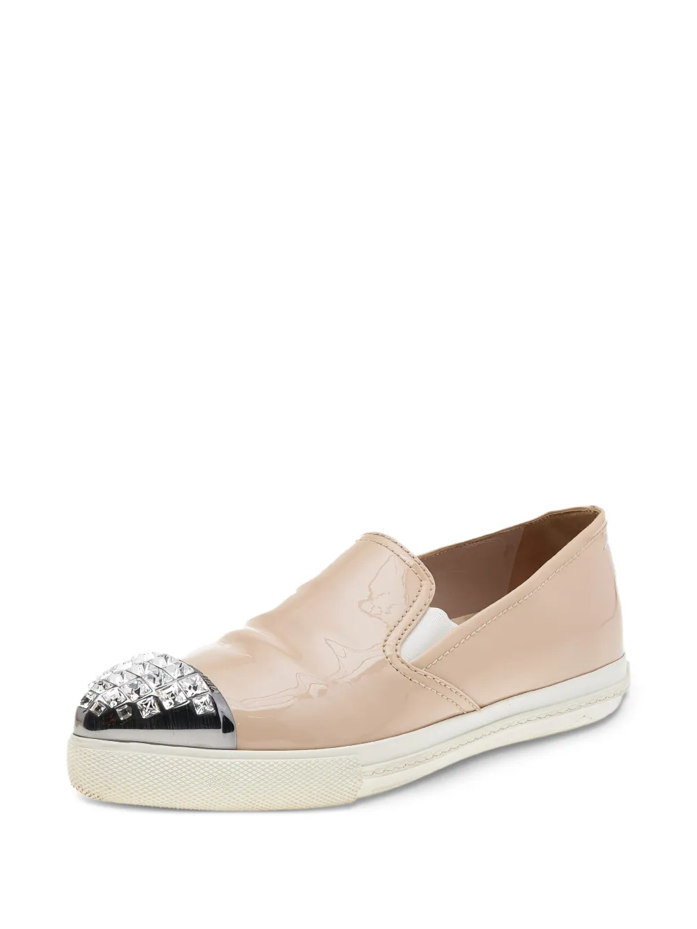 Miu Miu Pre-Owned crystal-embellished slip-on sneakers | Image 2