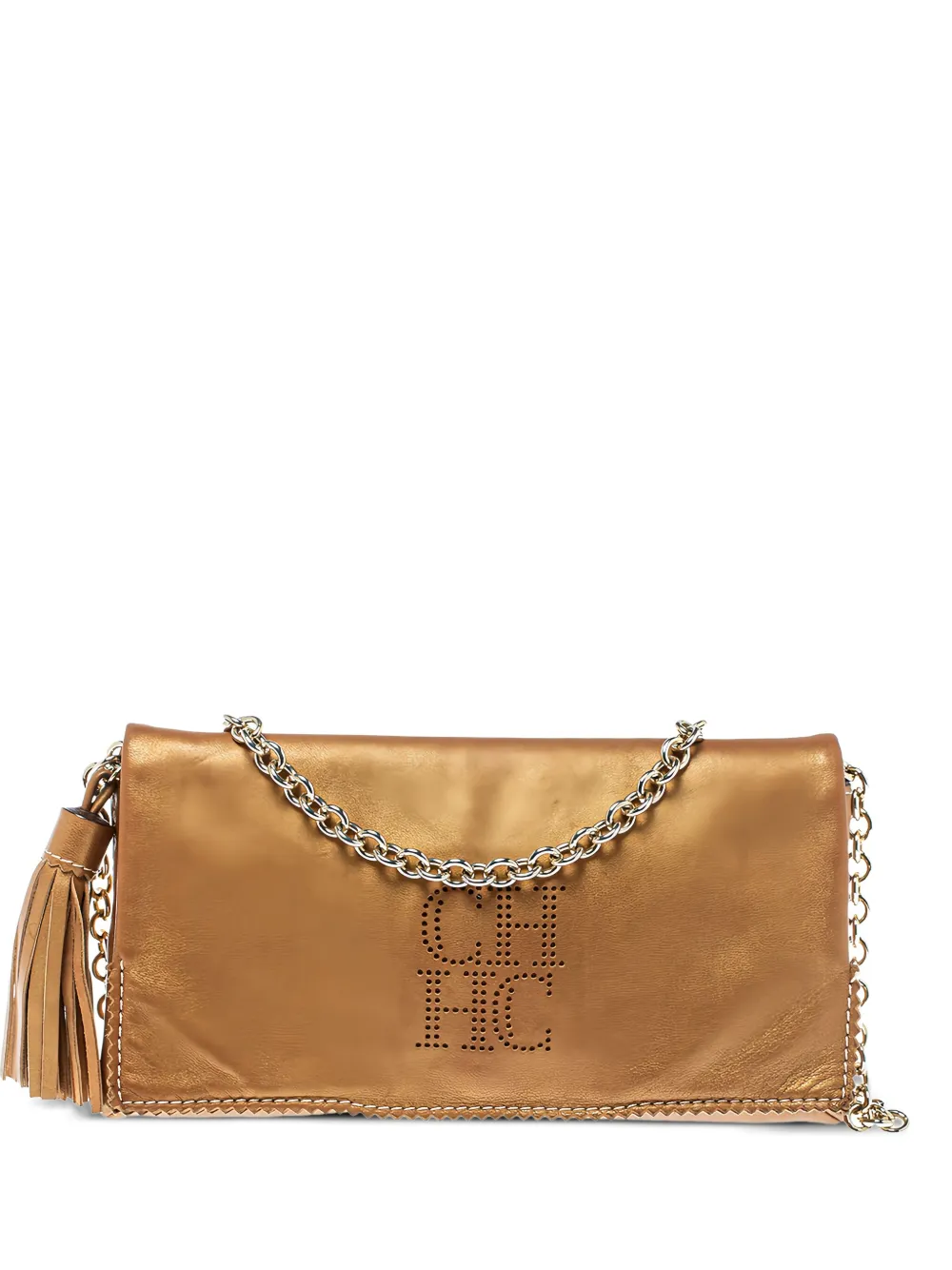 logo tassel clutch bag