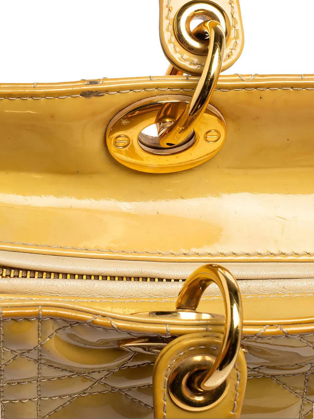 クリスチャンディオール ハンドバッグ イエロー レザー Christian Dior Pre-Owned レディ ディオール キルテッドレザー