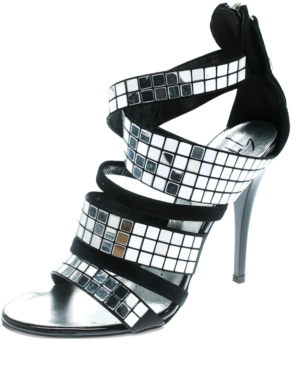 Giuseppe Zanotti Vintage 110mm mirror-embellished sandals - Argento