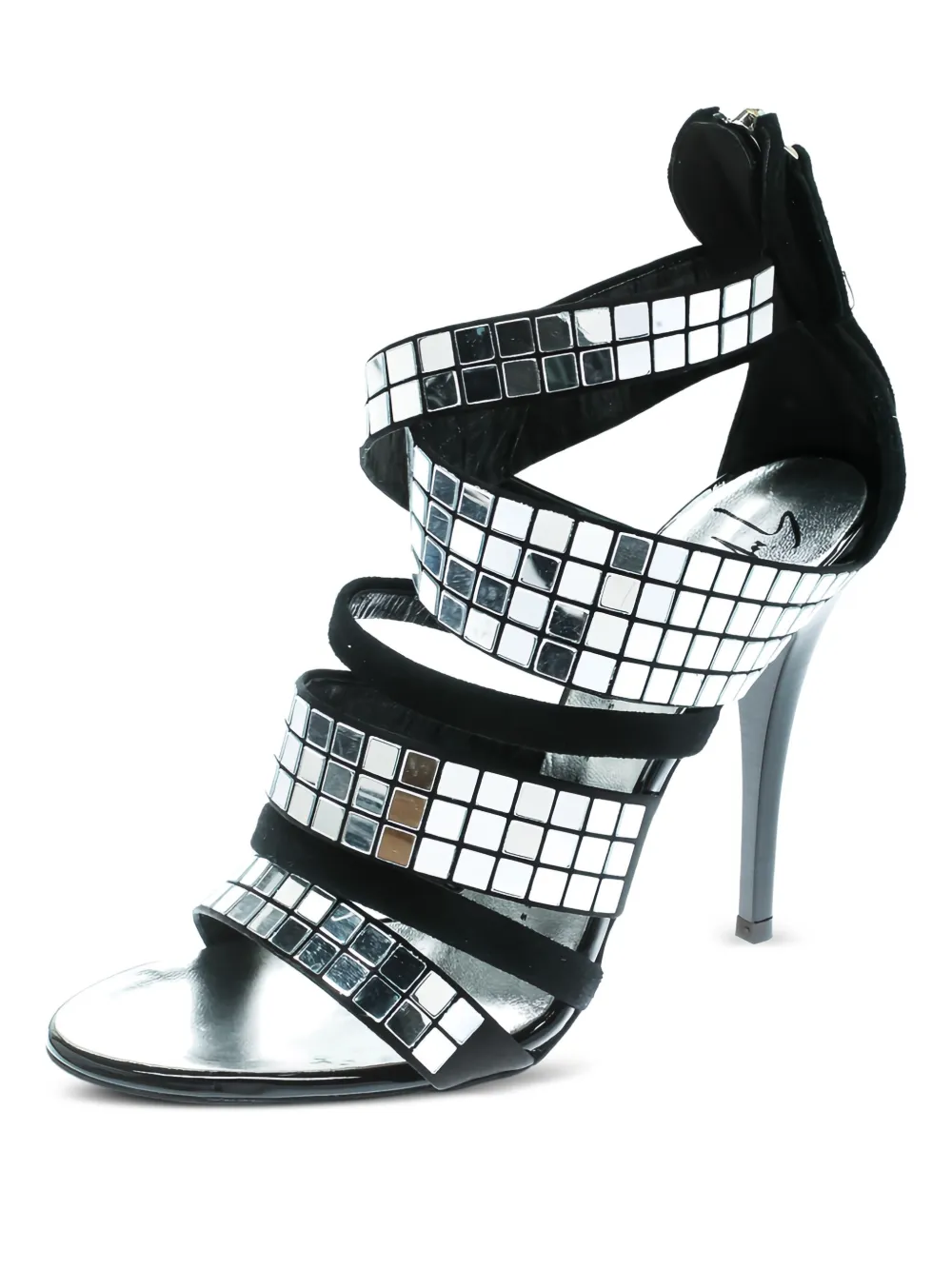 Giuseppe Zanotti Vintage 110 mm spiegelende sandalen - Zilver