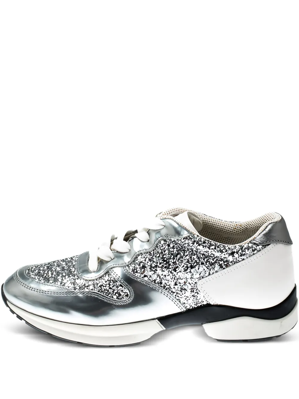 glitter leather sneakers