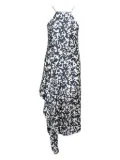 Josh Goot pre-owned abstract-print silk dress - Blue