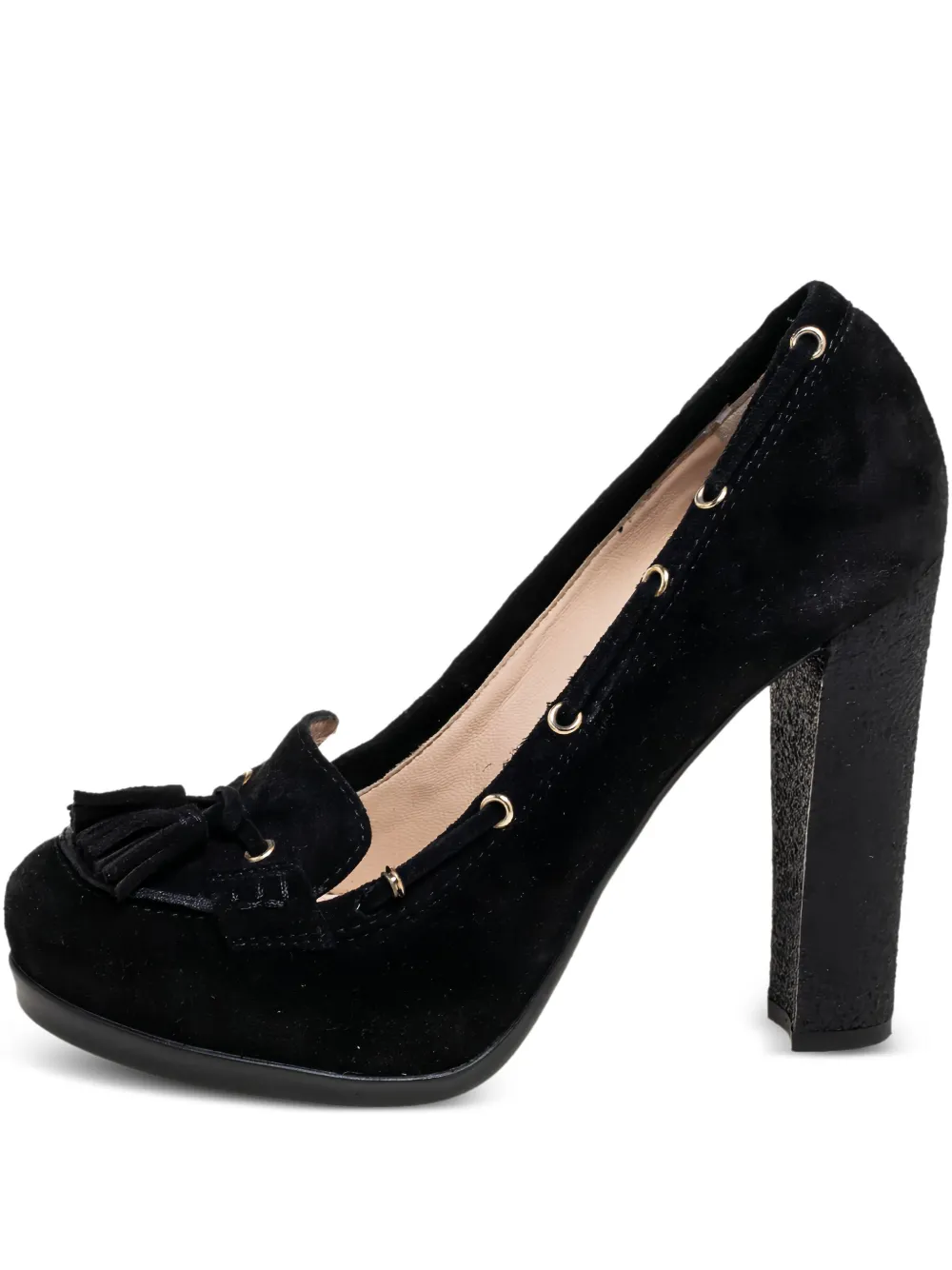 100mm suede loafer pumps