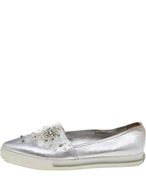 Miu Miu Pre-Owned crystal-embellishment sneakers