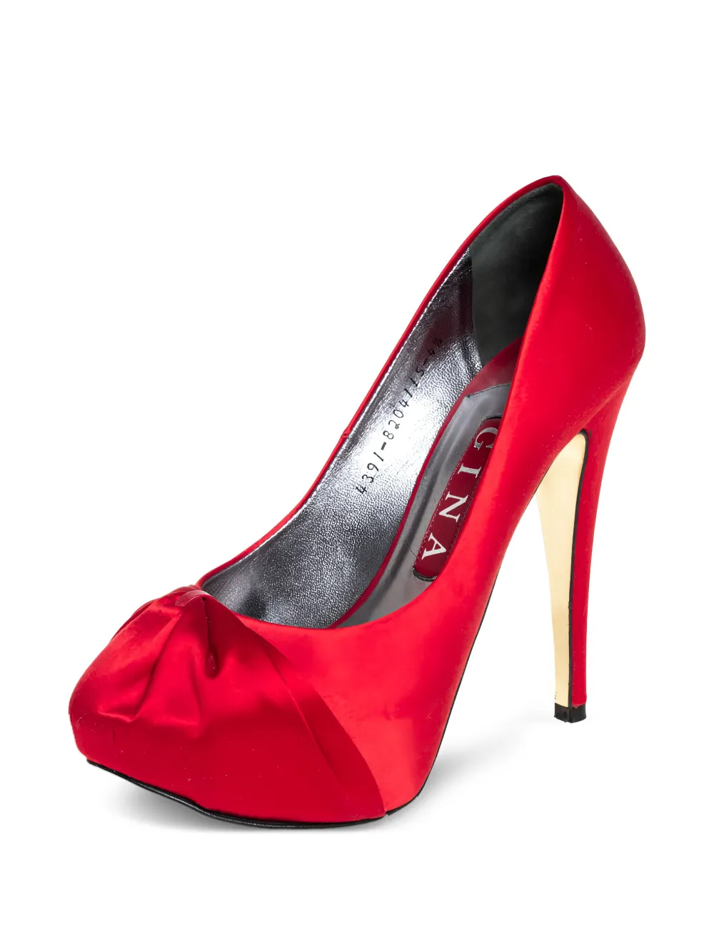 Gina pre-owned 130mm Gina satin platform pumps | Image 2