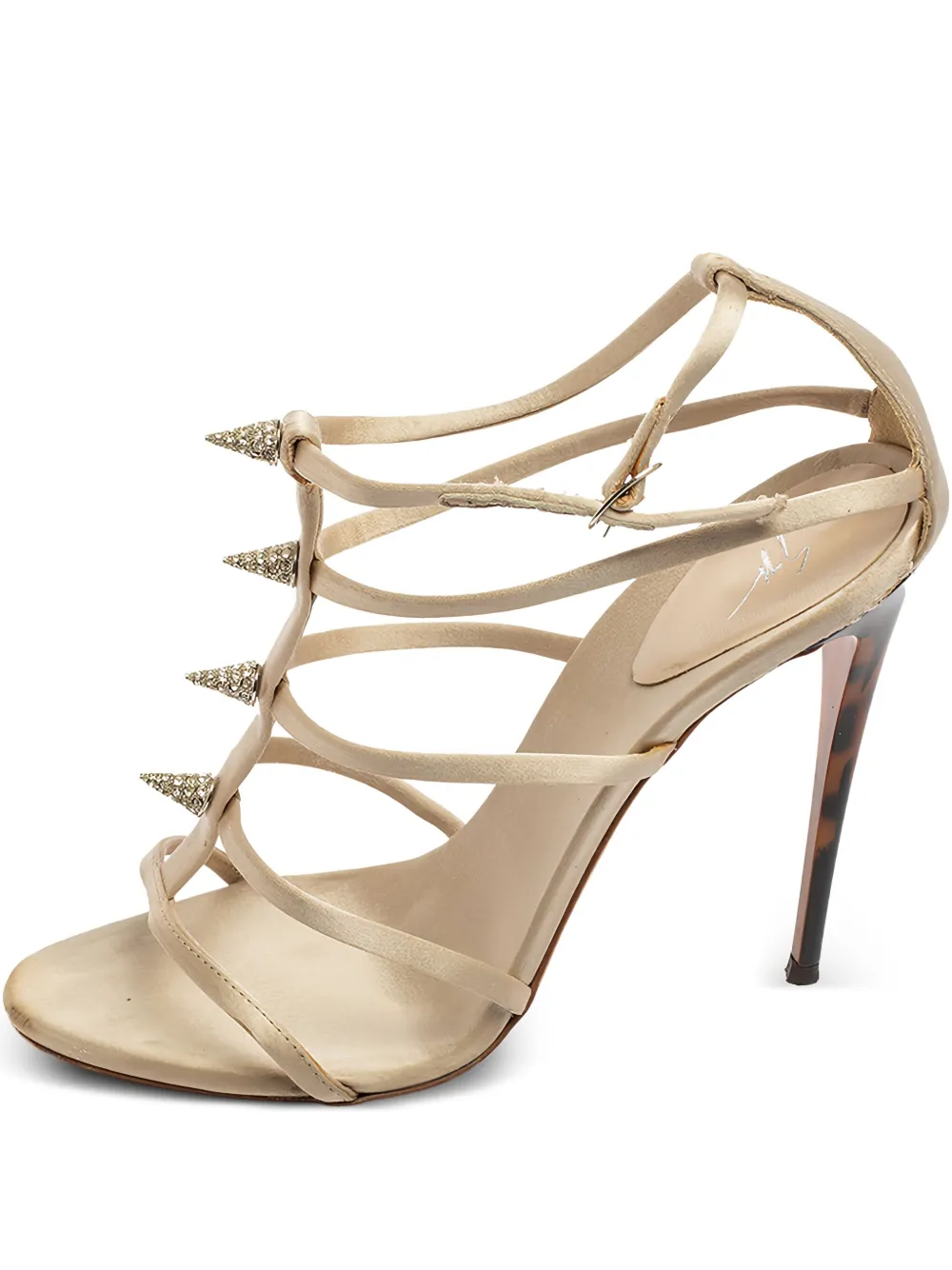 Gianvito Rossi pre-owned 115mm strappy studded sandals | Neutrals | Image 1
