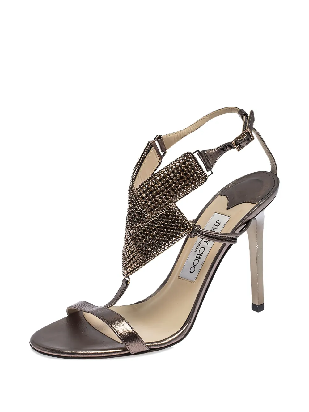 Jimmy Choo Pre-Owned 100mm crystal embellishment leather sandals | Image 2