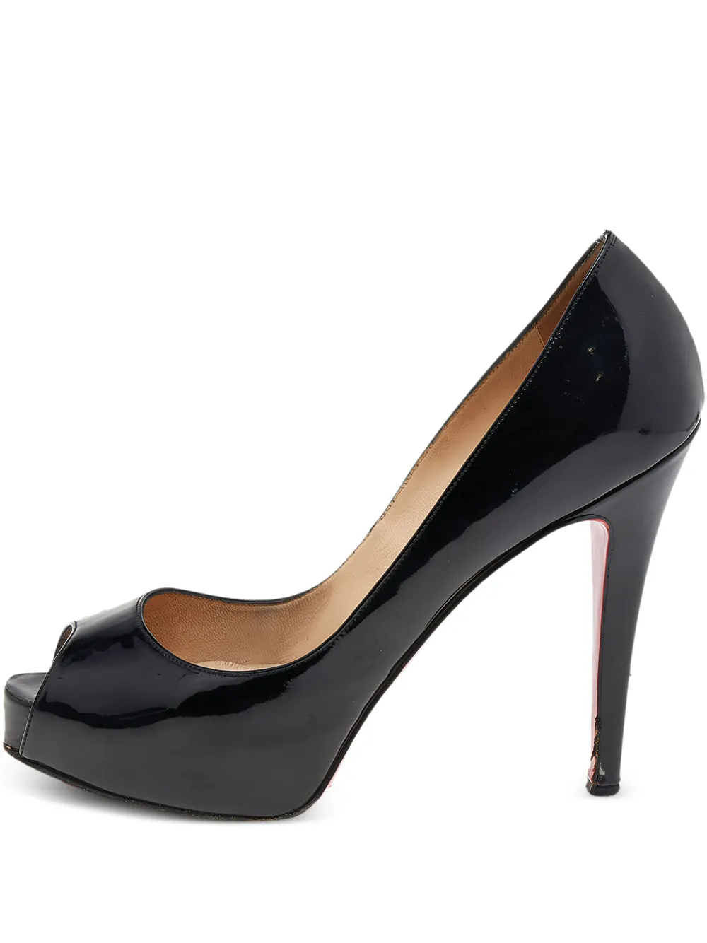 Pre-owned Christian Louboutin 115mm Peep-toe Platform Heels