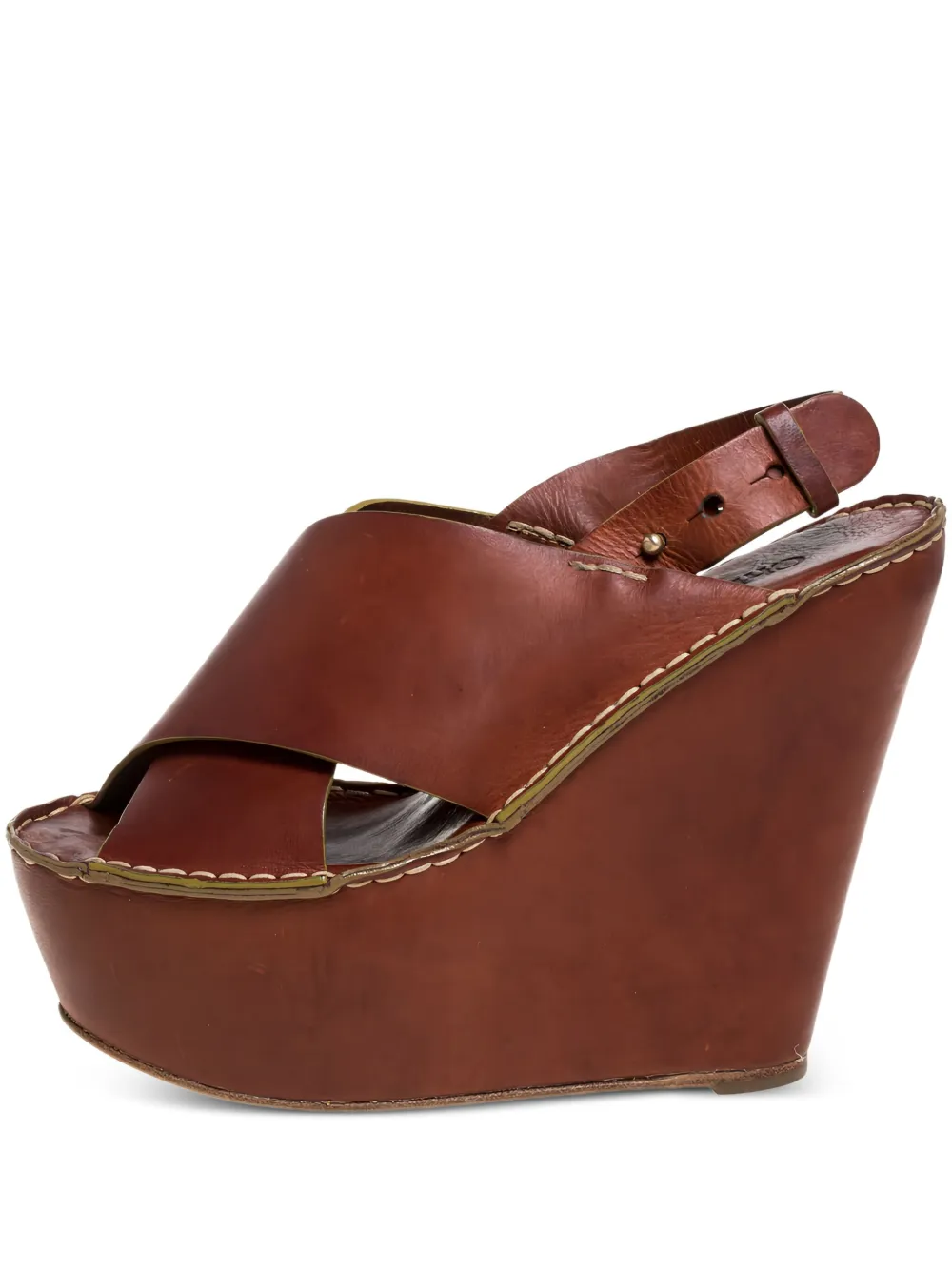 Chloé Pre-Owned crossover-strap platform sandals | Brown | Image 1