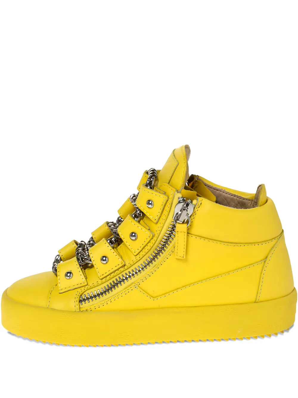 pre-owned chain-detail zip sneakers