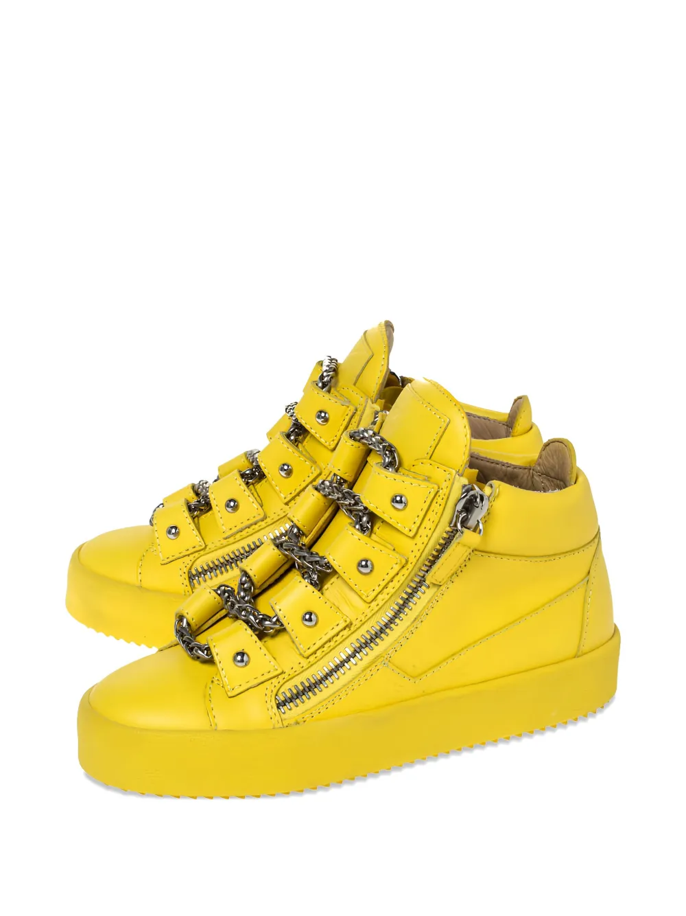 Giuseppe Zanotti Vintage Pre-owned sneakers met kettingdetail en rits - Geel