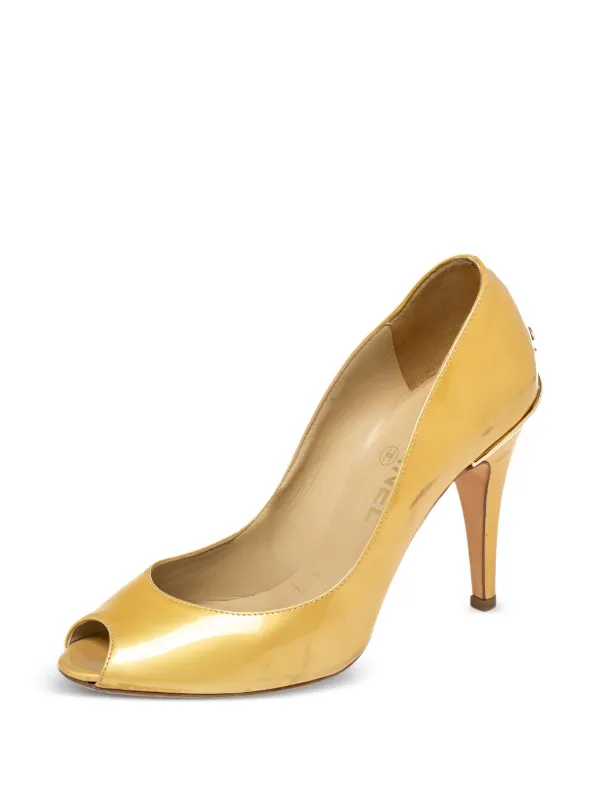 CHANEL Pre-Owned 100mm インターロッキング ココマーク パンプス