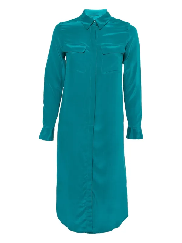 Equipment Silk Pockets Maxi Dress - Blue